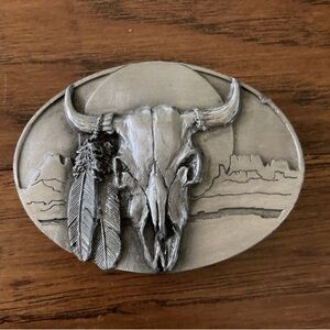 Arroyo Grande Belt Buckle 1989 Native American VINTAGE Pewter Souvenir USA